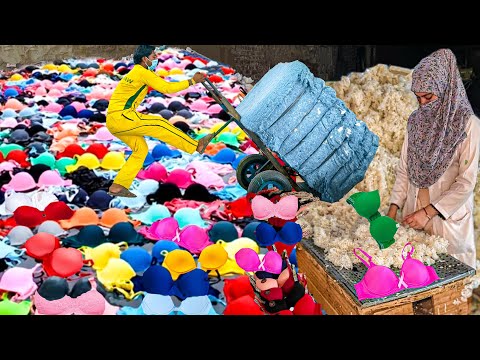 How incredible Recycling Waste Clothes to Make Fresh Cotton Bundles mass production 