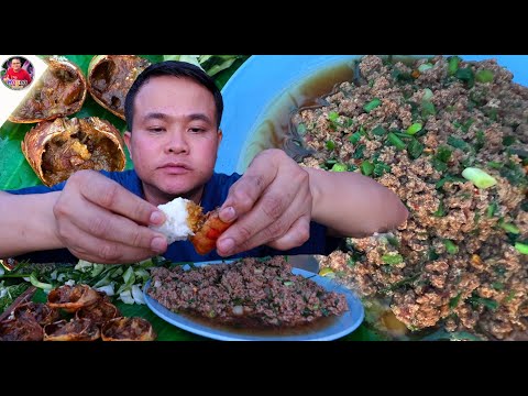 ลาบปูนา จ้ำอองมันปูหอมๆ นัวๆ อาหารบ้านๆ แซ่บๆ สุดยอดคัก