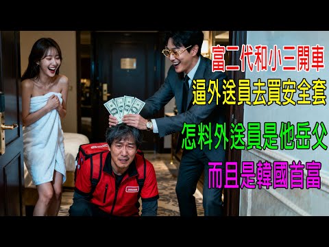 富二代和小三開車，逼外送員去買安全套，怎料外送員是他岳父，而且是韓國首富！