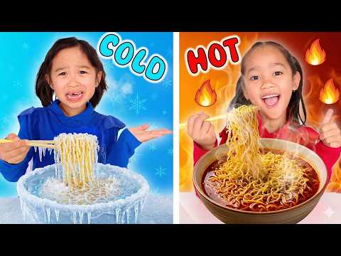 Eric Lily & Alexa Hot vs Cold Food Team Up Adventure