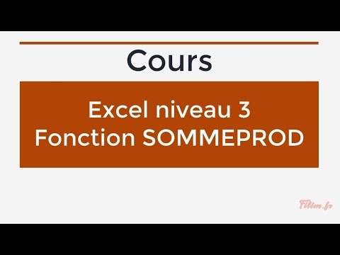 Excel - 3 Avancé - Cours Fonction SOMMEPROD