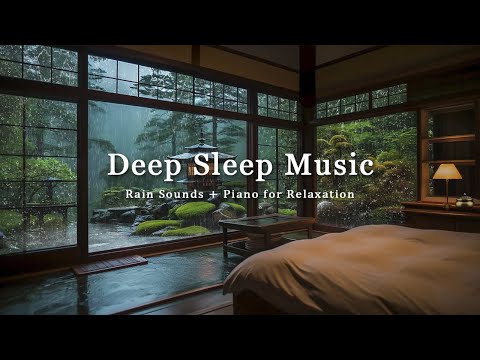 Peaceful Piano and Soft Rain | Warm Bedroom with Rain Sounds On Windows to Stress Relief, Relaxation