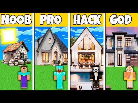 Minecraft Battle: NOOB vs PRO vs HACKER vs GOD EUROPE HOUSE BUILD CHALLENGE in Minecraft