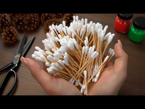 YOU WON'T BELIEVE WHAT I MADE FROM ORDINARY COTTON SWABS! 😍 CHRISTMAS HOME DECOR IDEAS!