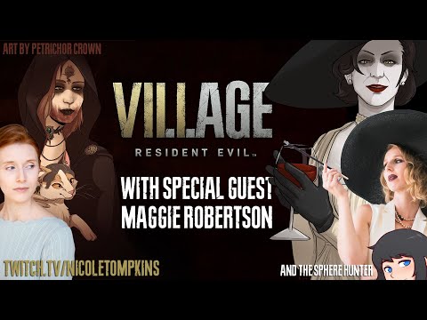 Daniela Dimitrescu actor plays RE Village with Lady D actor Maggie Robertson and The Sphere Hunter