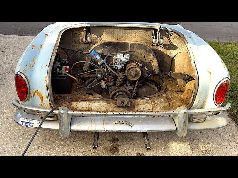 FIRST START IN 45 YEARS - 1967 VW Karmann Ghia - Will it Run? RUSTY RESTORATION!!! Volkswagen, VW CT