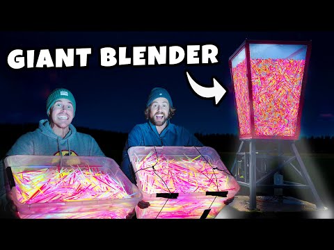 10,000 Glow Sticks Vs. World's Largest Blender!