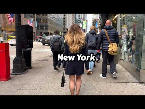 New York City Walking Tour Spring 2025 4k Video - 6th Avenue Manhattan