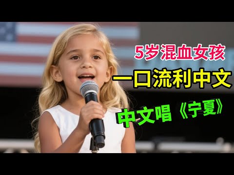 5岁中美混血小美女说一口流利中文,现场100秒清唱《宁夏》,简直开口跪!评委心都化了!