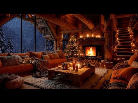 🎄 Cozy Christmas Cabin (NO ADS) – Fireplace Ambience with Snowfall for Relaxing, Study & Work