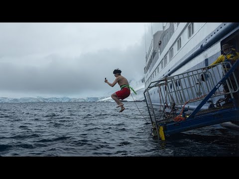 我弟弟敢跳水你弟弟敢不敢? 逼近零度的極地跳水體驗!【阿滴日常南極ep.5】