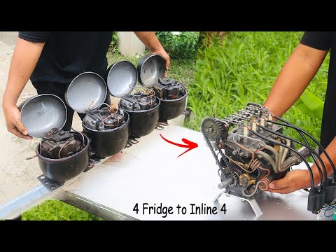 I Turned 4 Fridge Compressors Into an Inline-4 Engine | Designed in Shapr3D