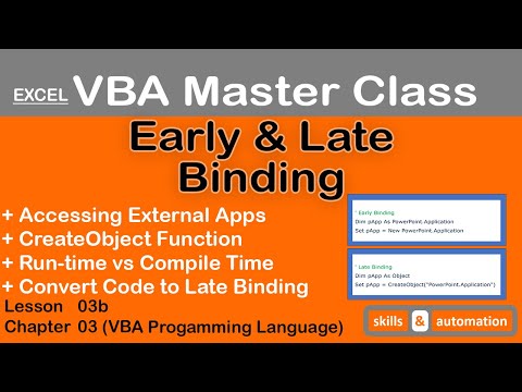 Early and Late Binding (Object Variables) || Excel VBA Master Class || 3.3b