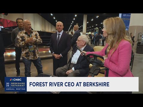 Forest River CEO on the floor with Warren Buffett and Greg Abel at Berkshire's annual meeting