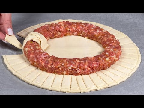 ❗Royal appetizer made of puff pastry with minced meat! All the neighbors will be asking for the reci