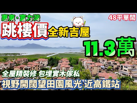 跳樓價出售!【惠東·富力灣】48方1房1廁1廚 總價11.3萬 單價2千幾！！！通燃氣 廁所幹濕分離 視野開闊望田園風光 近高鐵站 水上樂園、海上棧道在身邊 落樓就有嘢食#海邊#home#港人置業