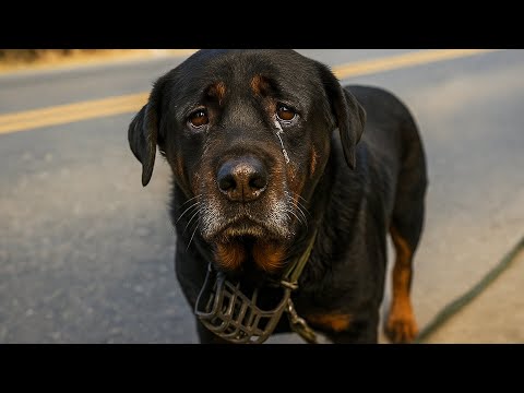 Пёс с намордником бегал за машинами и плакал. Женщина остановилась — и поняла, он искал помощи...