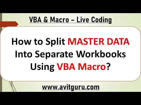 How to Split MASTER DATA Into Separate Workbooks Using VBA Macro
