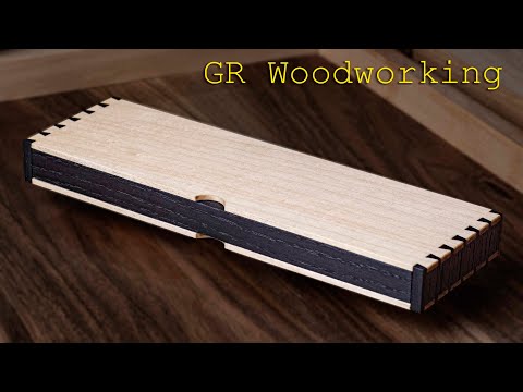 Hand tool woodworking - Pencil case with a drawer Making