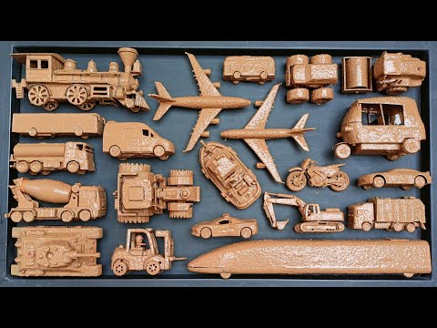 Membersihkan Mainan Mobil Balap, Truk Molen, Pesawat, Kereta Cepat, Slender, Bus Tingkat, Excavator