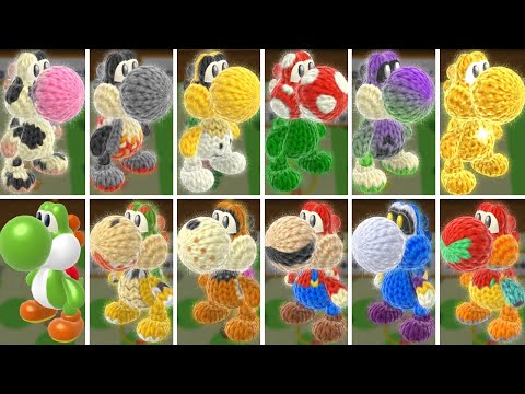 Yoshi's Woolly World - All Costumes & All Amiibo Outfits