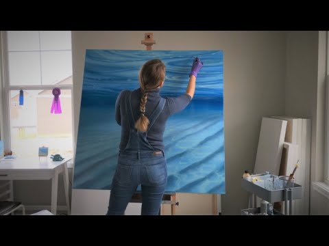 How to Paint an Underwater Ocean Scene in Oils: Oil Painting Time Lapse