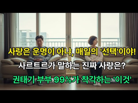 "아직도 남편이 운명 같나요?" 권태기 부부 99%가 착각하는 '이것'(사르트르의 진짜 사랑은?)”#중년의사랑#사랑의기술#부부심리#심리학명언#인간관계#삶의지혜#사랑의비밀#행복한부부