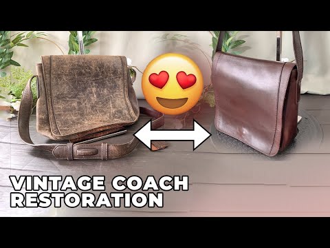 BEFORE & AFTER HANDBAG REHAB Vintage COACH Messenger 9100 Purse Restoration