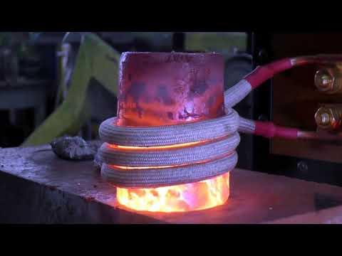 Плавлю алюминий вместе с тиглем!  Индукционный нагреватель МИКРОША-15-8-ВЧ.