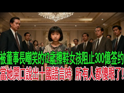 「不要簽」被董事長嘲笑的12歲擦鞋女孩冒死阻止300 億签约 ，她開口說出十國語言時，所有人都傻眼了！！！