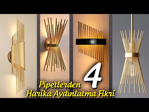 4 Wonderful Chandelier and Sconce Making - What To Make From Straw - Lighting Ideas #recycle