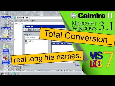 Calmira & Windows  3.x: Win95-lookalike total conversion with Long Filenames