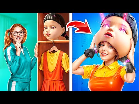 From Nerd to GIANT Squid Game Doll in real life!