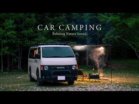 Solo Camping: Bonfire and steak on a cool plateau | Relax | ASMR