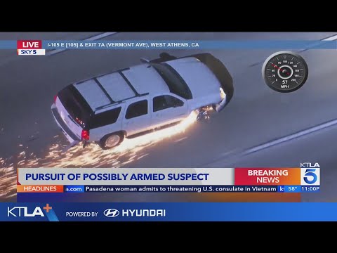 CHP officers pursue possibly armed suspect in L.A.