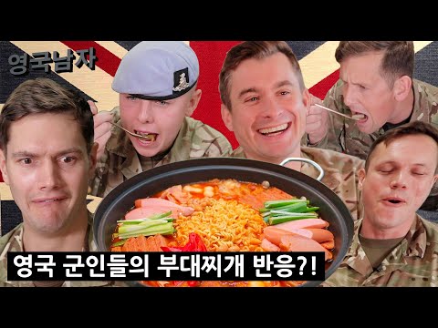 British Soldiers Try KOREAN ARMY STEW for the First Time!!?