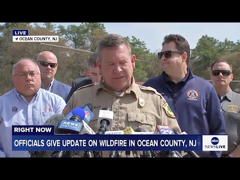 LIVE: Officials give an update on wildfire in Ocean County, NJ