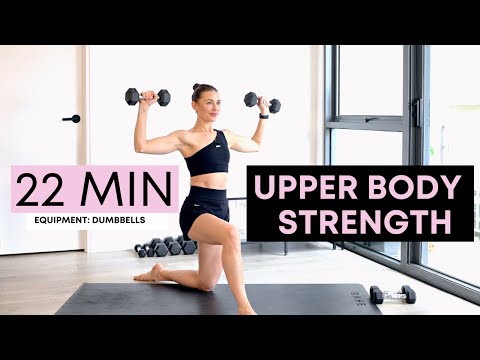 22 MIN PILATES UPPER BODY BURN - strength with dumbbells
