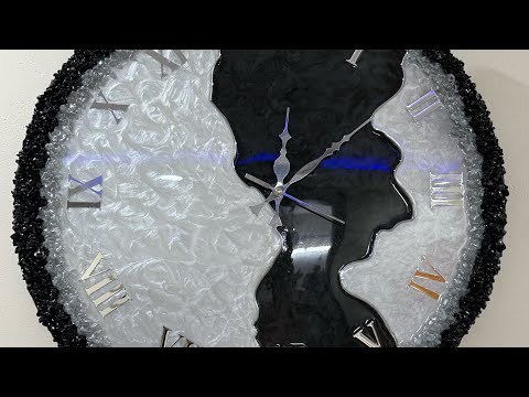 Premium resin black & white wall clock✨|step by step|full tutorial video|watch till end|resin clock