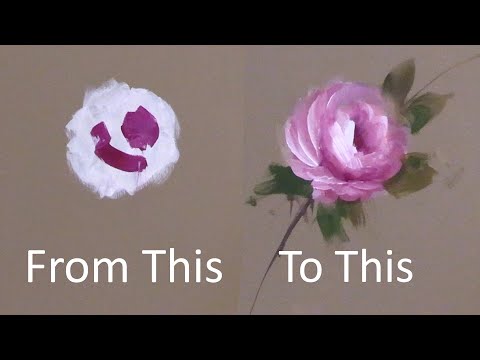How to Paint a Beginning Rose with Acrylics- Half Tone Technique
