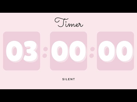 🌸 3 Hours Silent Timer with Cute Ending Alarm | Pastel Pink Timer