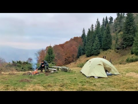 Camping in Mountains, Hiking in Carpathian Mountains, Vadim in the WILD