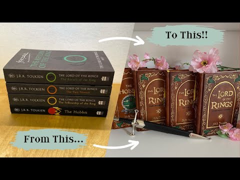 REBINDING "The Lord Of The Rings" and "The Hobbit" Into LEATHER Bound Books! |DIY, Bookbinding|