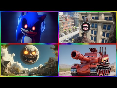 😱 Sonic Exe 🆚 Siren Head 🆚 Lunar Moon 🆚 MC Queen Tank 🎶 Tiles hop 🥶