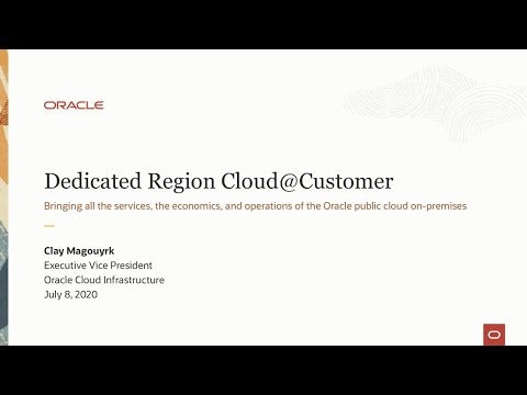 Announcing Oracle Dedicated Region Cloud@Customer