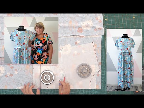 Очень комфортное платье без выкройки основы. Платье с необычной линией талии и цельнокроеным рукавом