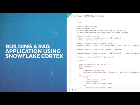 Building A Retrieval-Augmented Generation (RAG) Application Using Snowflake Cortex And Streamlit