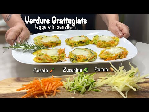 VERDURE GRATTUGIATE LEGGERE IN PADELLA senza Farina (gluten free) 🥔🥕🥒