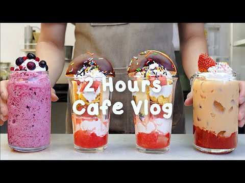 🍩지치고 힘들 땐 음료 ASMR로 힐링해요/주중의 여유로움/2시간 모음🥀2 Hours Vlog/Cafe Vlog/ASMR/Tasty Coffee