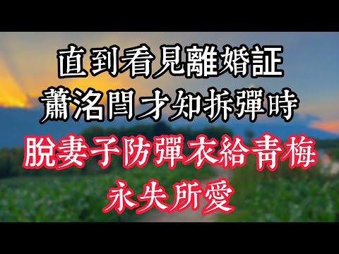 直到看見離婚証，蕭洺閆才知，拆彈時脫妻子防彈衣給青梅，永失所愛